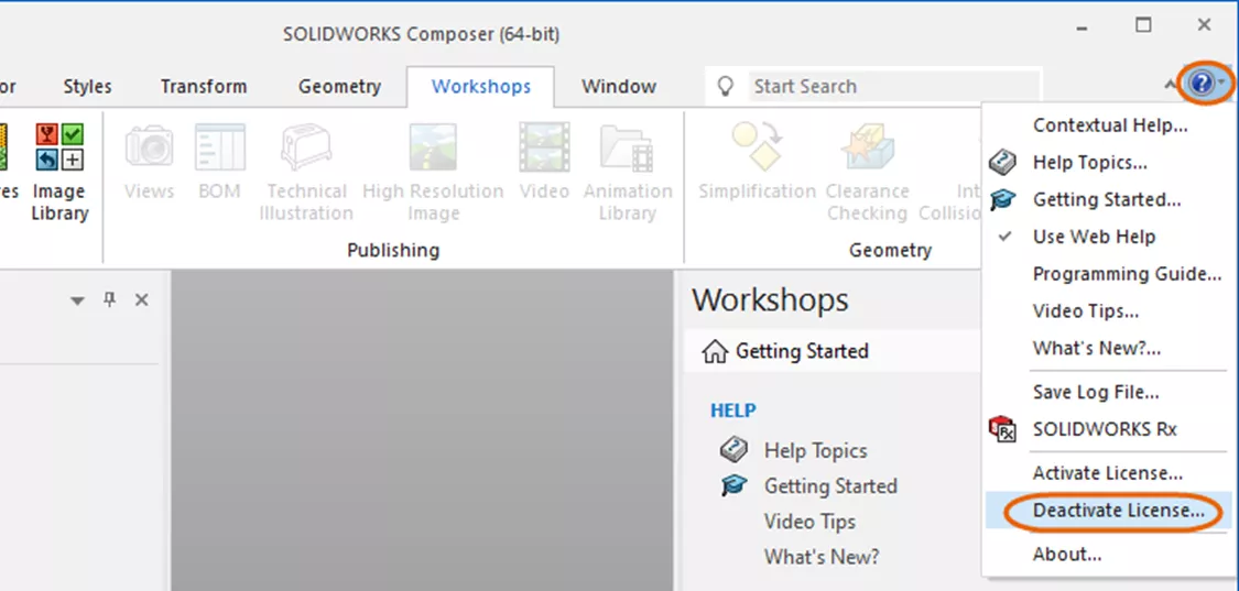 How to Deactivate SOLIDWORKS Composer