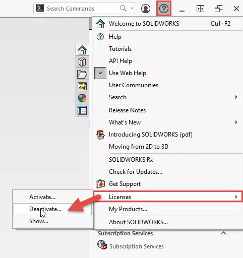 Deactivate SOLIDWORKS License 