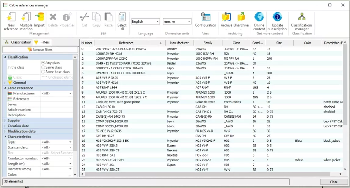 Default Cable References in SOLIDWORKS Electrical 