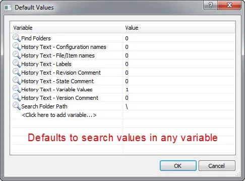 Default Search Values for Any Variable