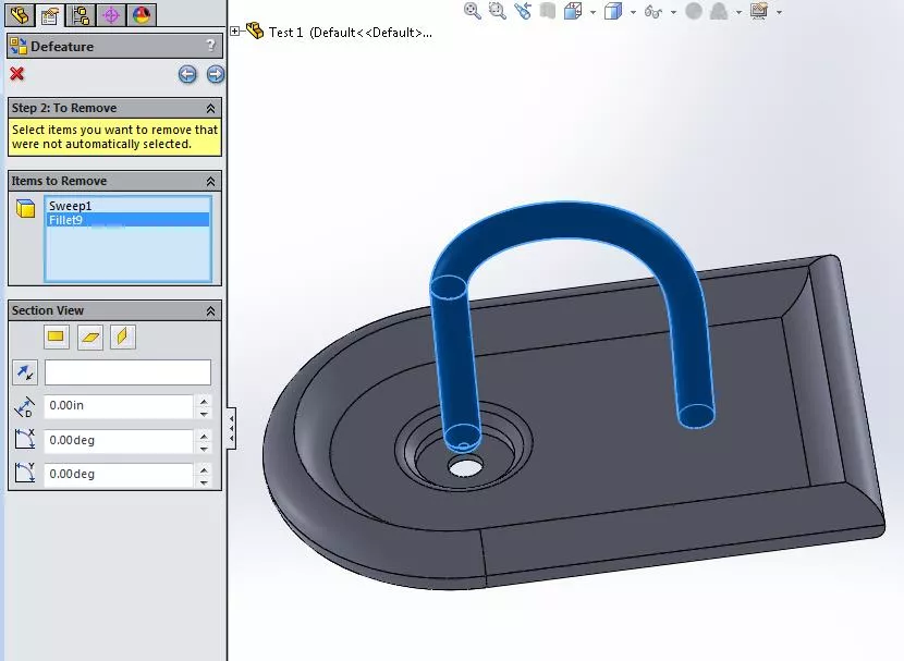Select Unwanted Features in SOLIDWORKS
