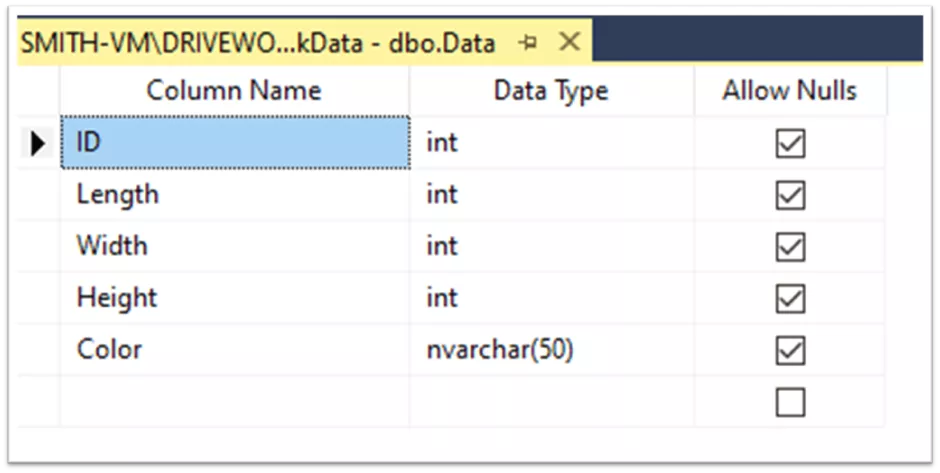 Define Columns DriveWorks Pro
