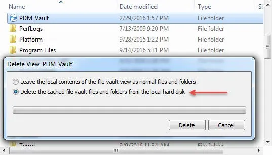 Delete Cached File Vault Files in SOLIDWORKS PDM 