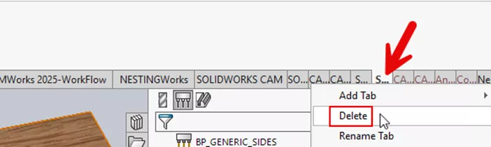 Delete SWOOD CommandManager Tabs