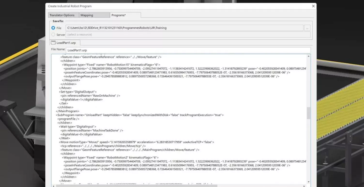 Download Program in Native Robot Language in 3DEXPERIENCE ROBOTICS
