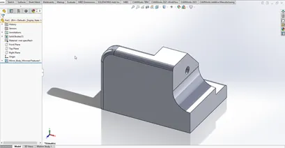 SOLIDWORKS Derived Part from Mirror 