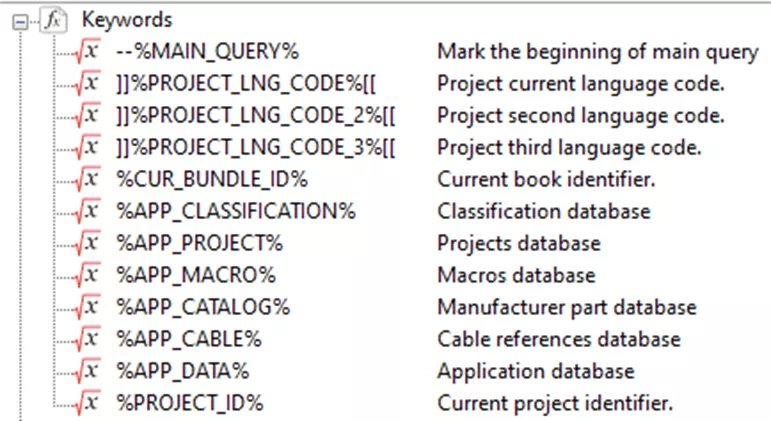 Design Rule Check Keywords in SOLIDWORKS Electrical