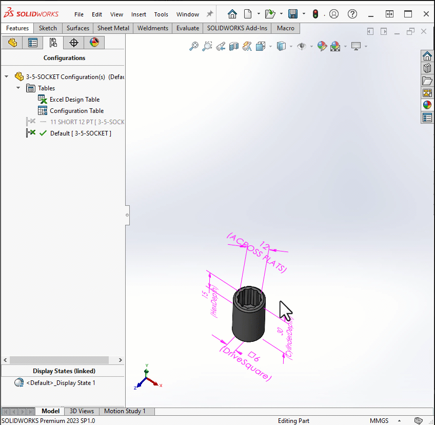 Design Tables Design Automation Tool Included in SOLIDWORKS