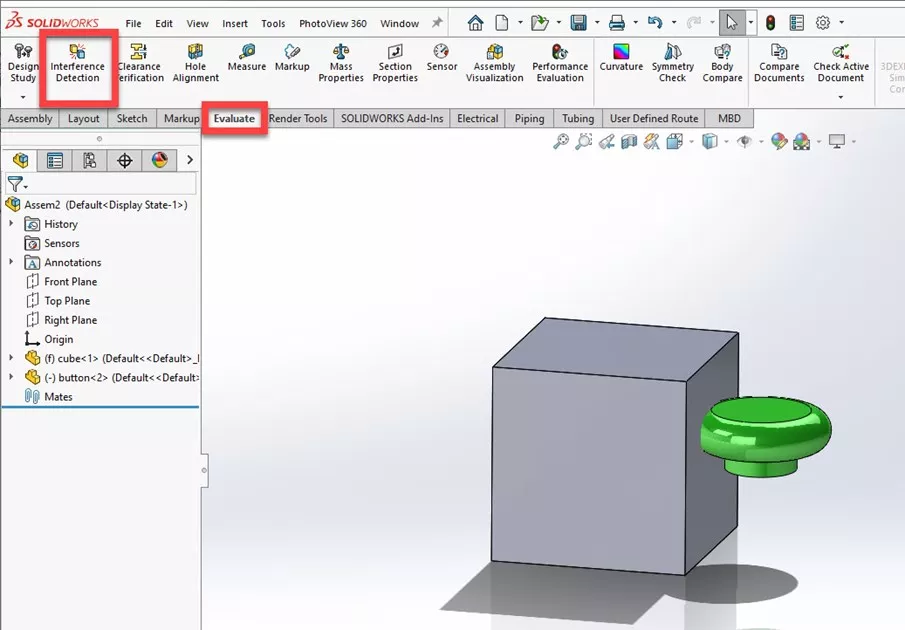 Detecting Interferences in SOLIDWORKS