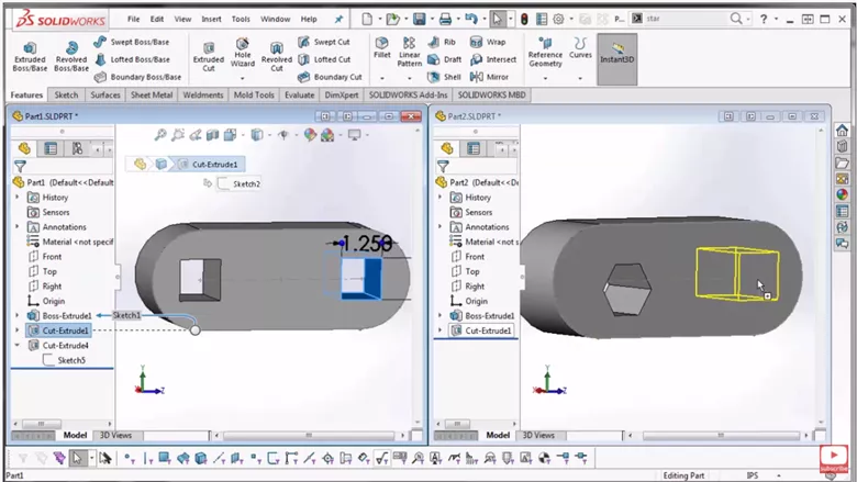 Different SOLIDWORKS Parts Copy and Paste Features