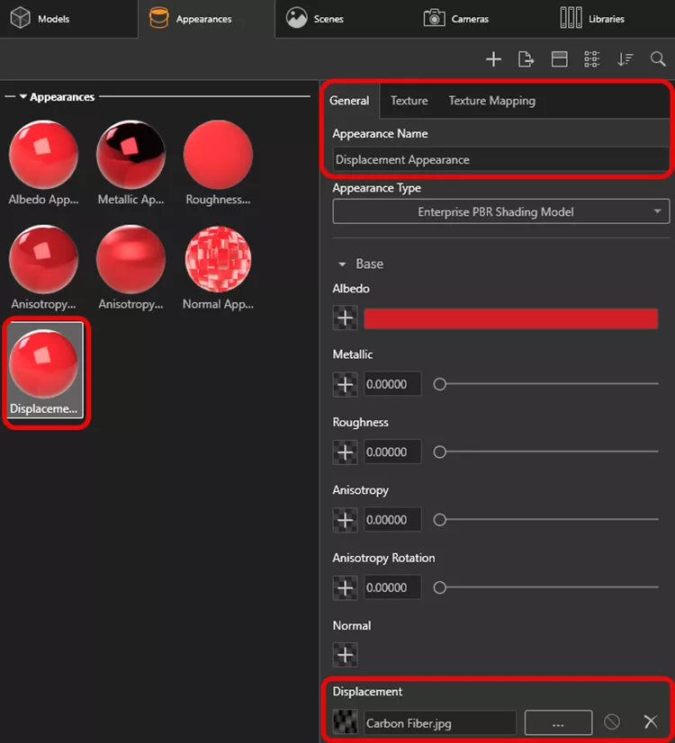 Displacement Appearance in SOLIDWORKS Visualize