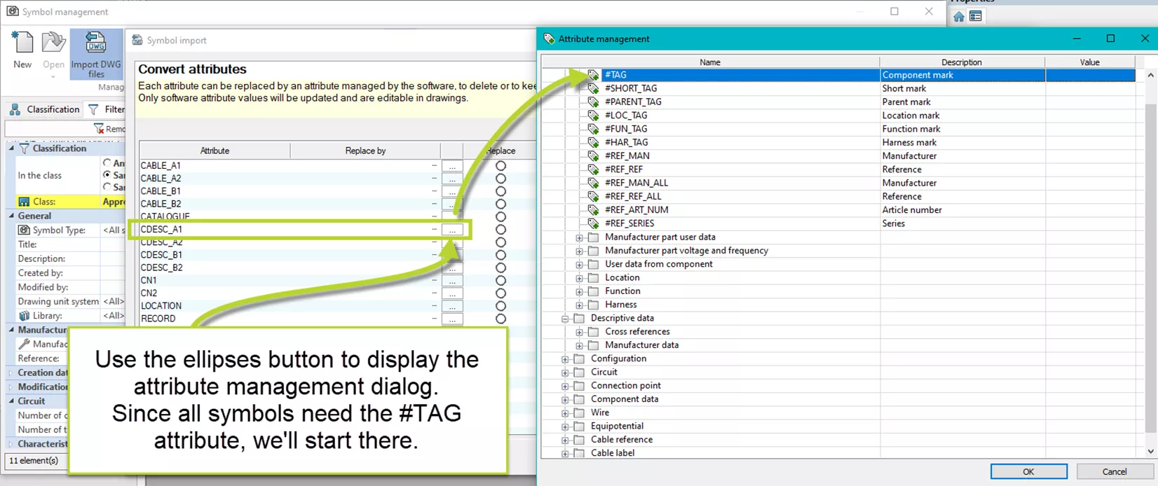 Display Attribute Management Dialog in SOLIDWORKS Electrical 