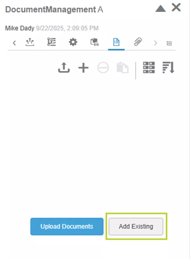 Add Existing Document in 3DEXPERIENCE