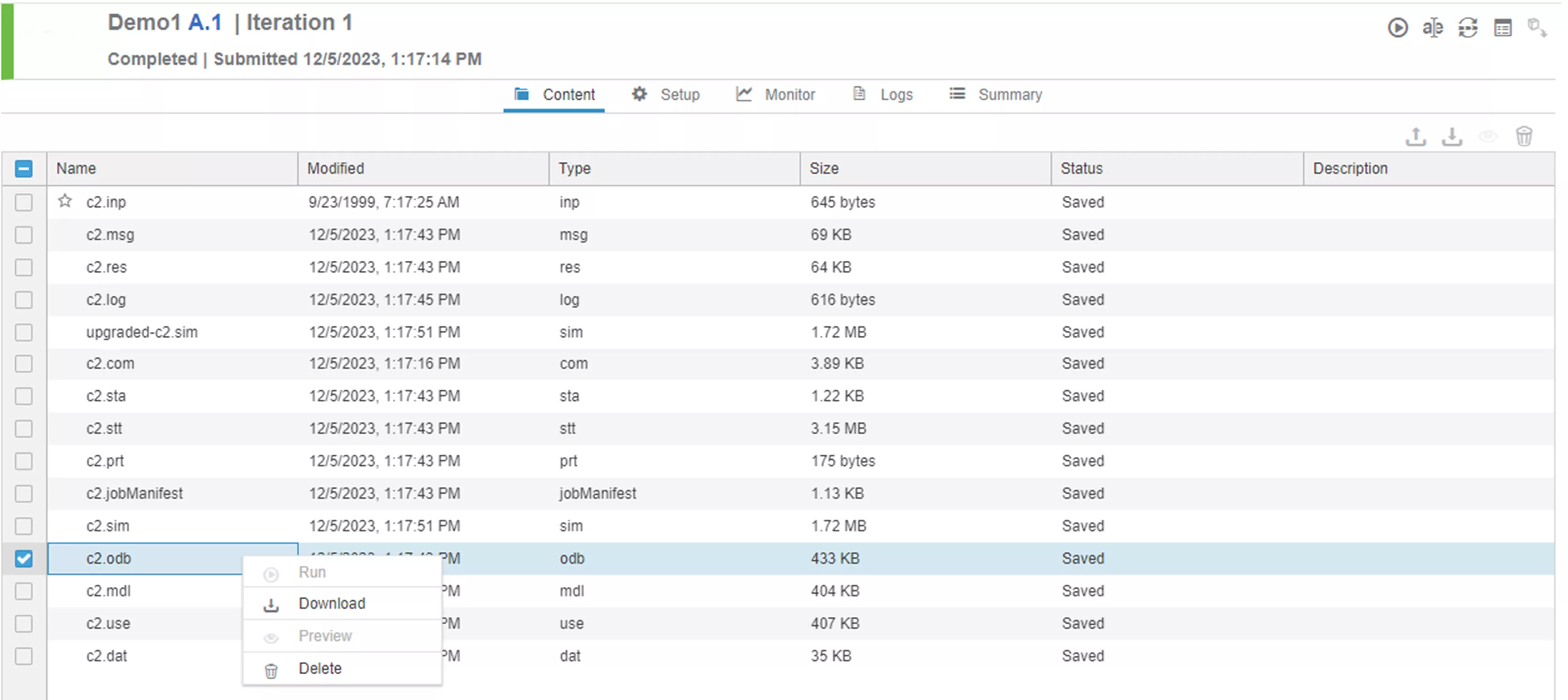 Download Analysis Results Abaqus Cloud Compute