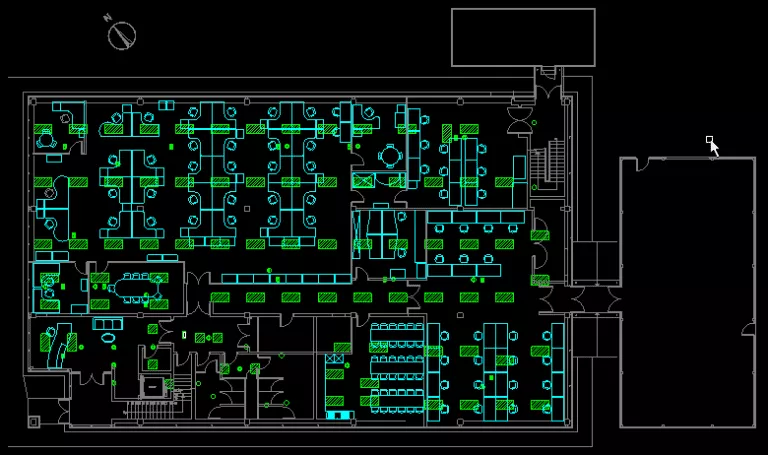 This is a simplified layout in DraftSight that follows those "hide/show" rules set out in the layers manager.