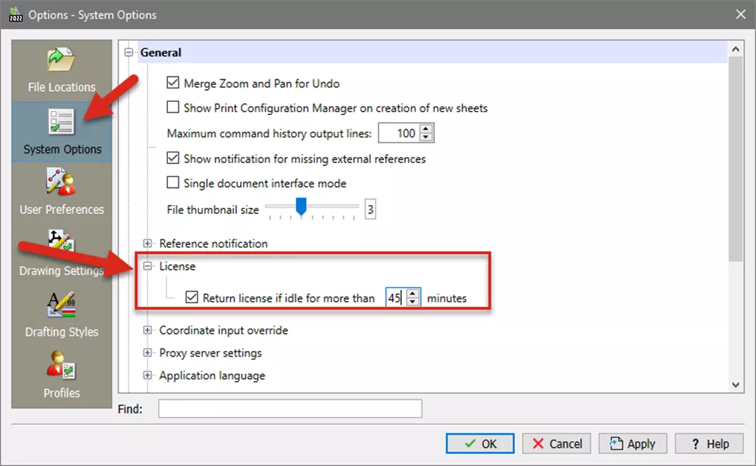 DraftSight Enterprise License Timeout Option