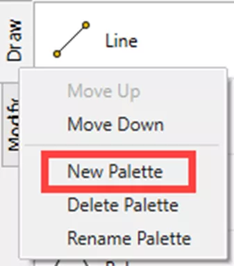 New Palette Option in DraftSight