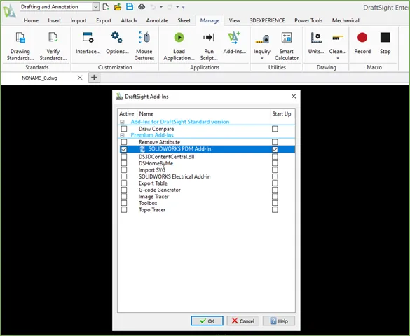 DraftSight SOLIDWORKS PDM Add-in