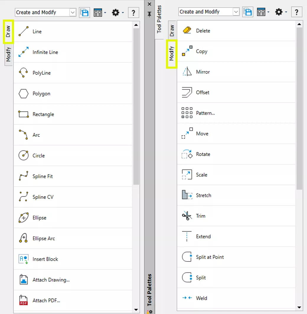Introduction to Tool Palettes in DraftSight