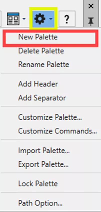 Create a New Palette in DraftSight 
