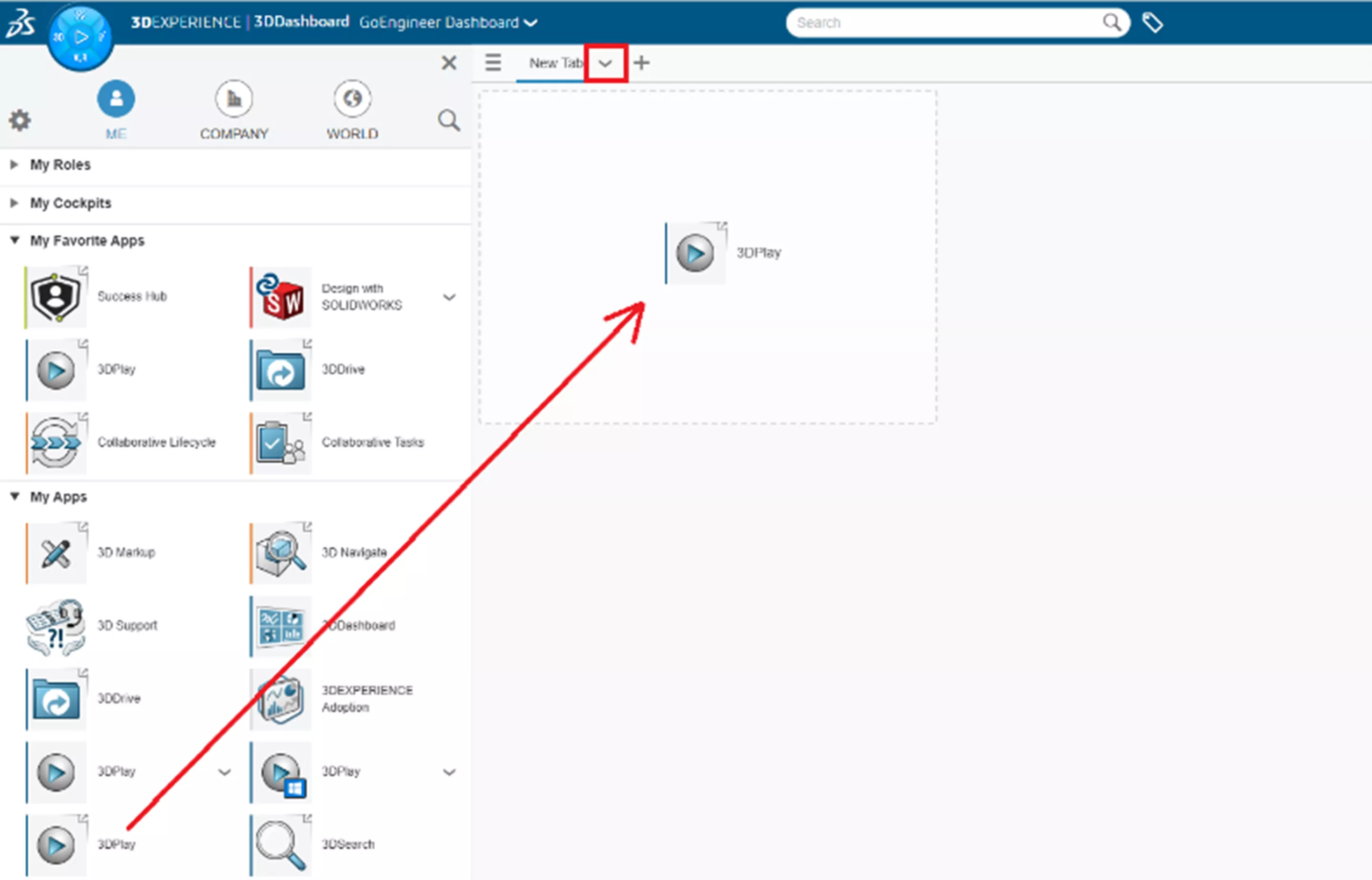 Drag and Drop Apps to your 3DEXPERIENCE Dashboard
