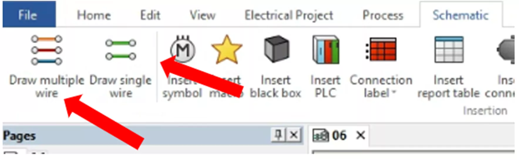 Draw Multiple Wire and Draw Single Wire Options in SOLIDWORKS Electrical 