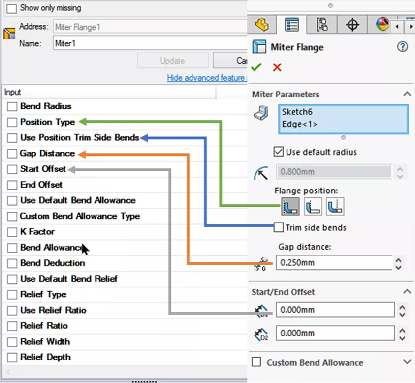 DriveWorks 21 Advanced Feature Parameter Controls