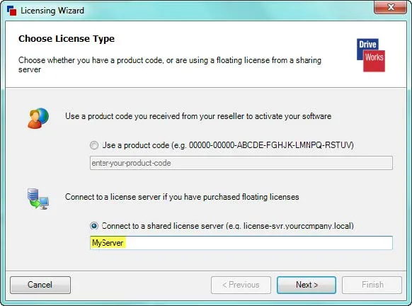 Set up DriveWorks Client to Obtain a License