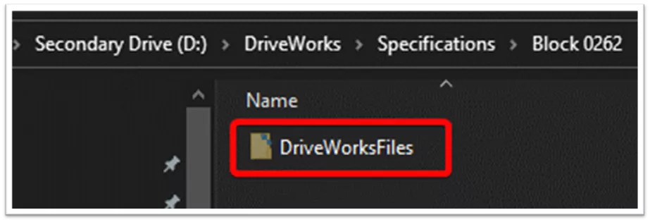 DriveWorks Files Folder Using Specifications Through SQL
