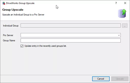 DriveWorks Group Upscale Tool