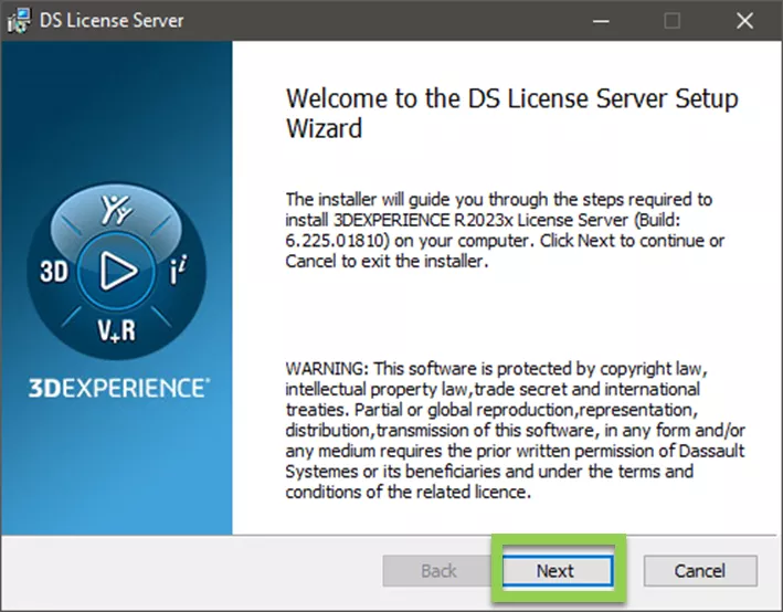 DS License Server Setup Wizard