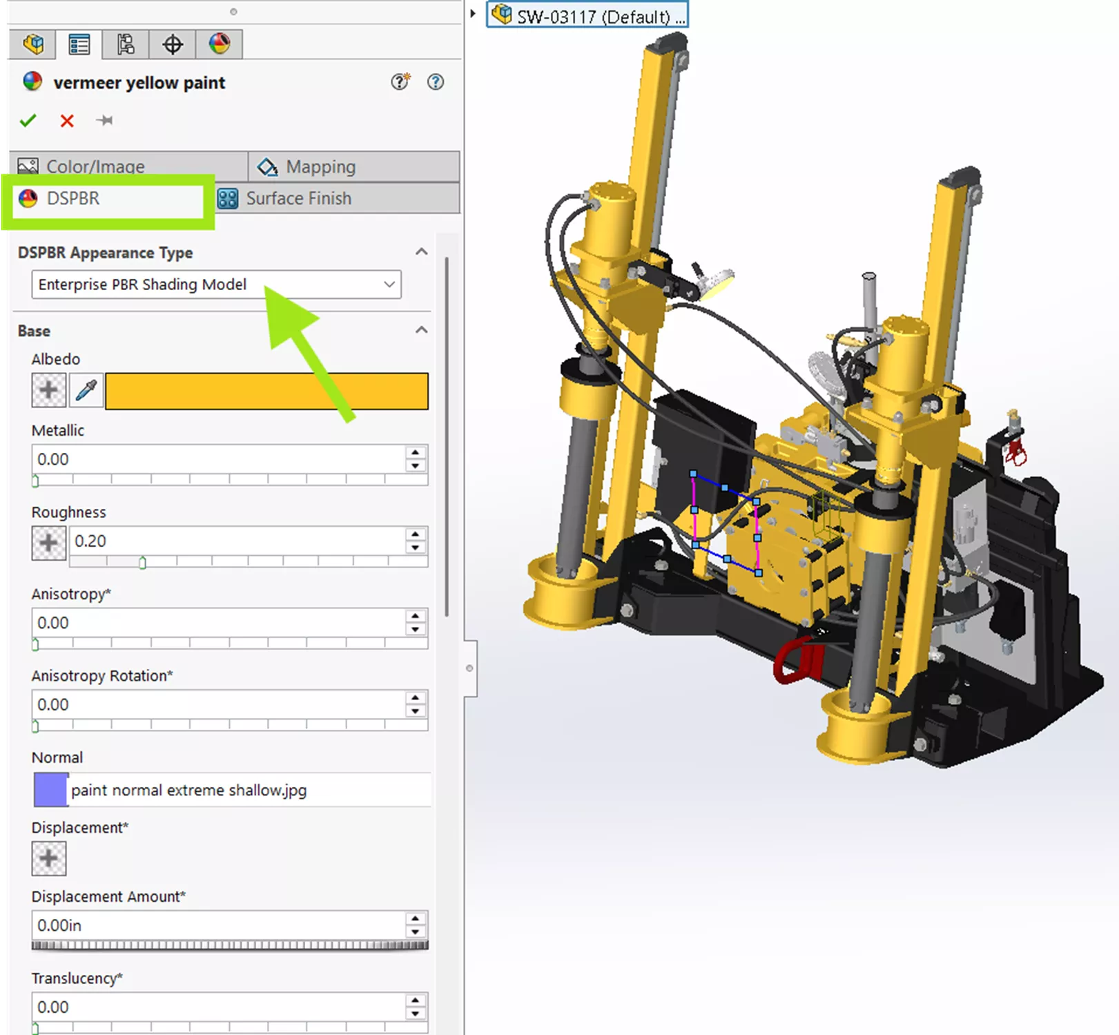DSPBR Support in SOLIDWORKS 2026