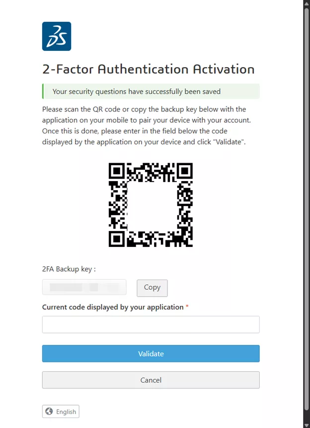 DSx Client Two-Factor Authentication Activation