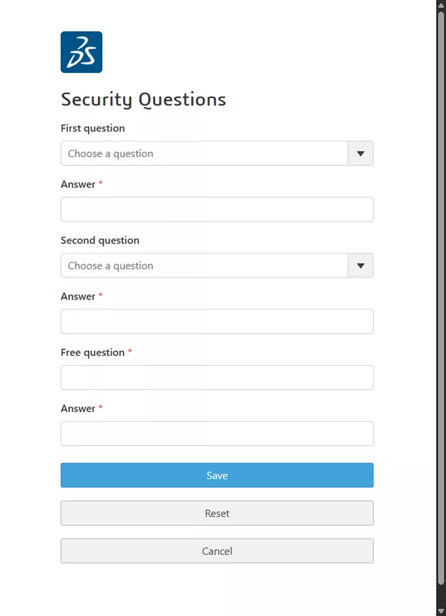 DSx Client Two-Factor Recovery Questions