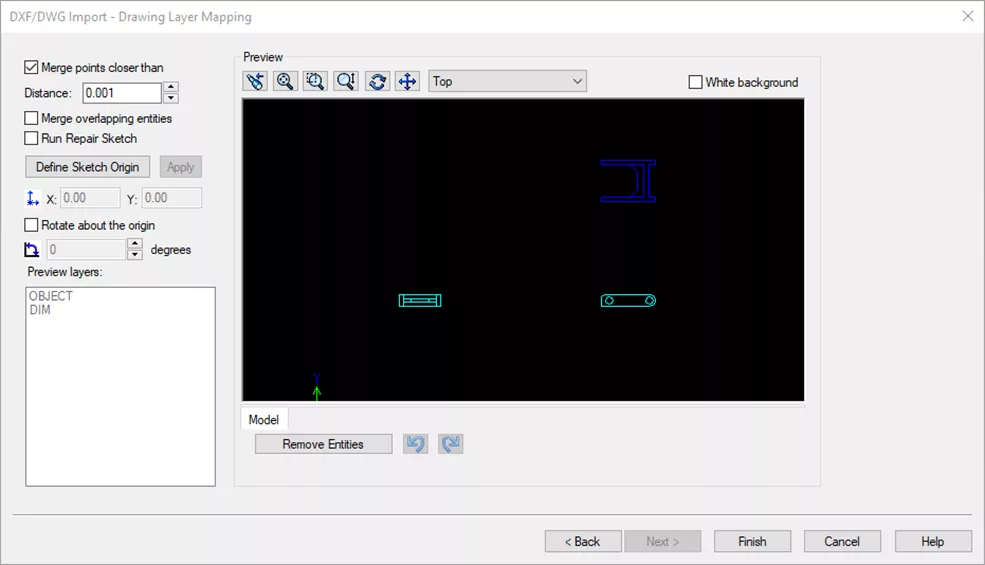 SOLIDWORKS DXF/DWG Import Drawing Layer Mapping