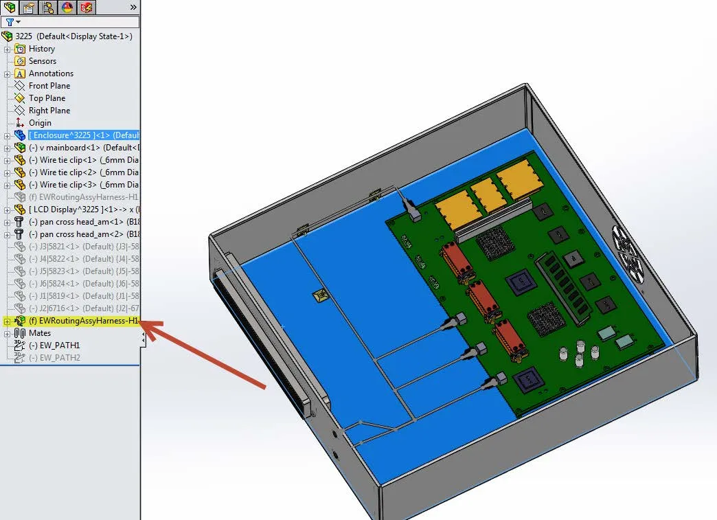 Edit Flattened Harness Routes in SOLIDWORKS Electrical 3D