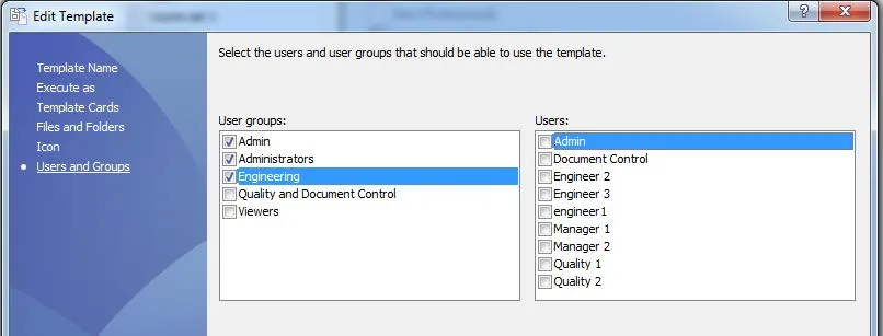 Edit SOLIDWORKS PDM Users and Groups 
