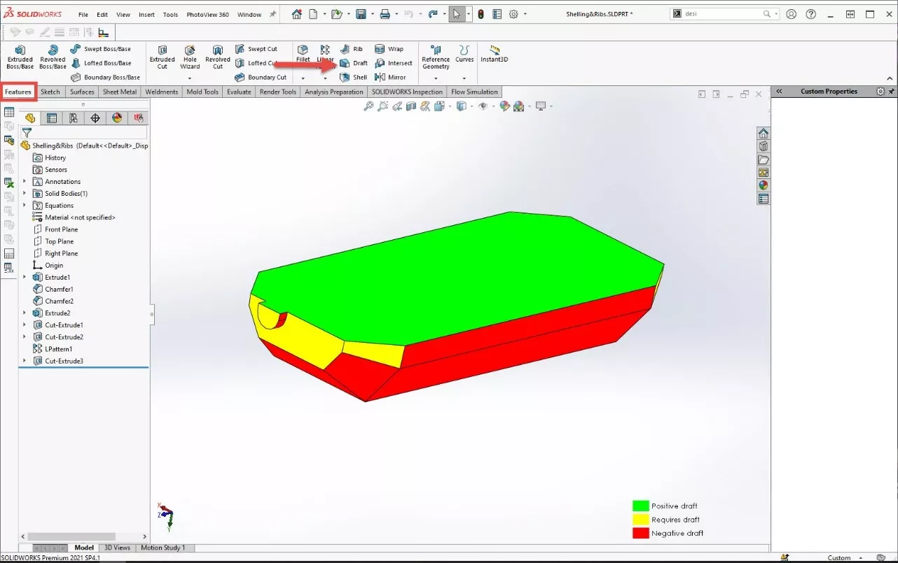 Edit a Draft in SOLIDWORKS