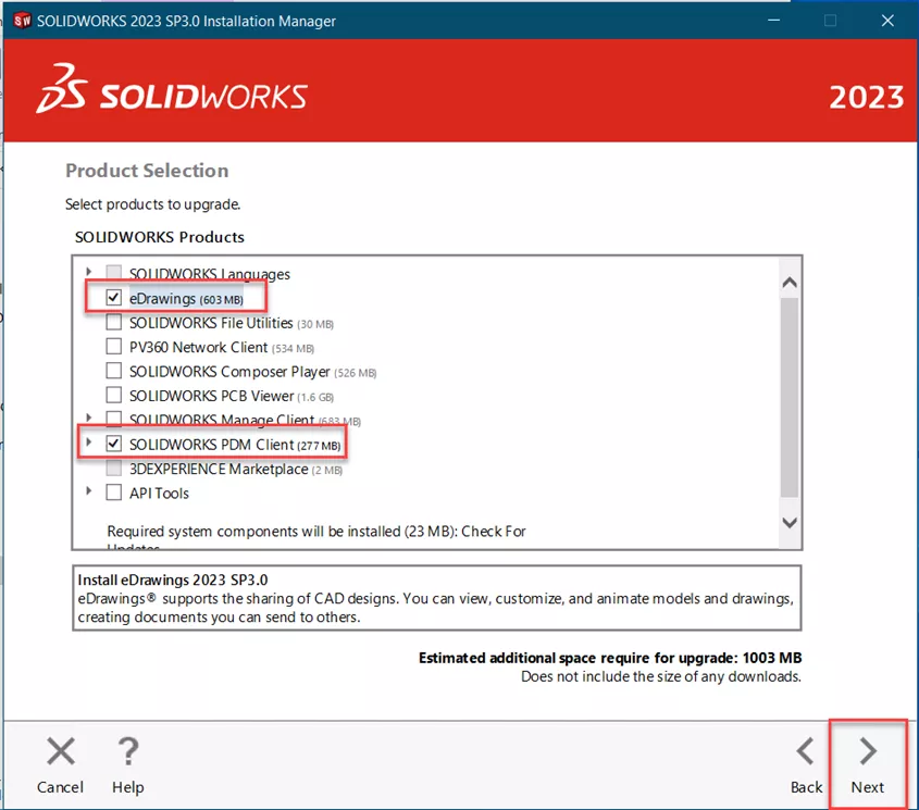 eDrawings and SOLIDWORKS PDM Client Selection 