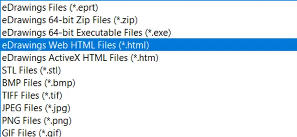 eDrawings save as HTML file