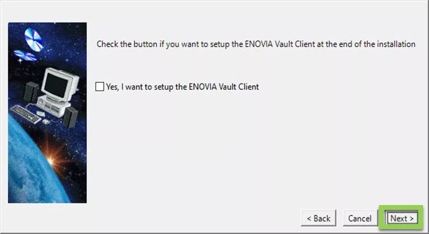 ENOVIA Vault Client Setup Option
