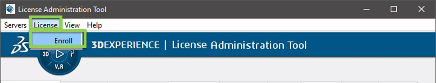 Enroll License 3DEXPERIENCE Admin Tool 