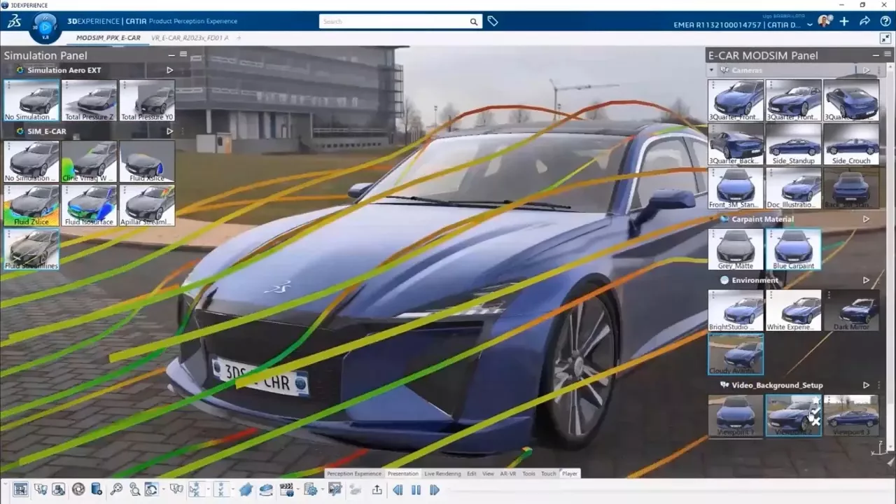 Screenshot from 3DEXPERIENCE Vehicle Simulation & Styling Webinar