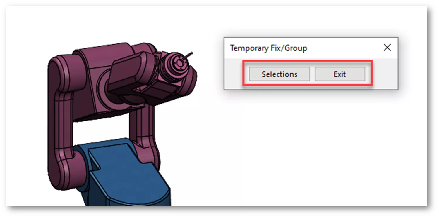 SOLIDWORKS Temporary Fix/Group Selections and Exit 