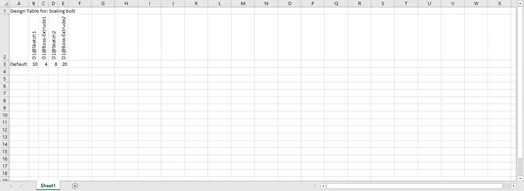 Excel Sheet for SOLIDWORKS Design Tables 