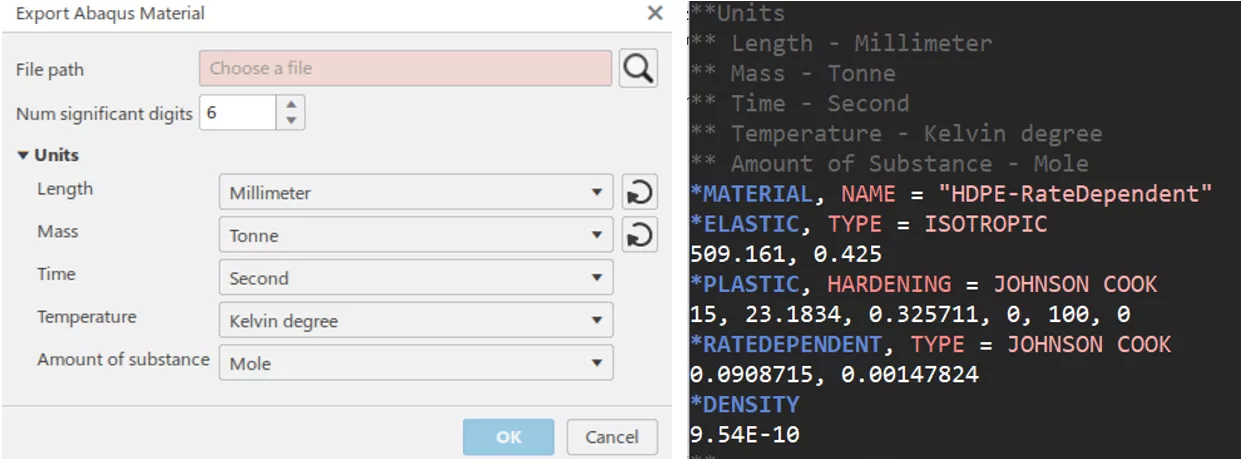 Export Abaqus Material 