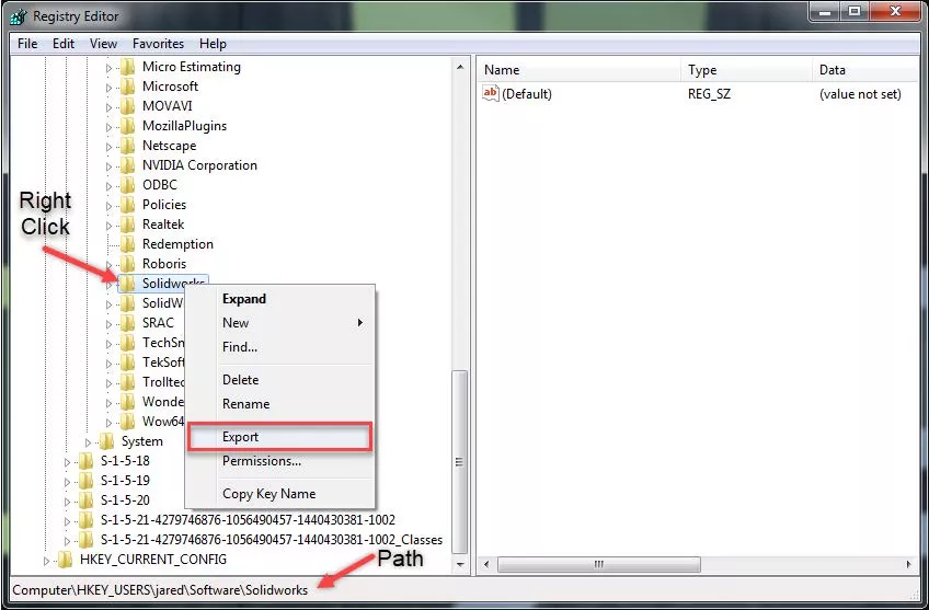 Exporting old SOLIDWORKS user's settings