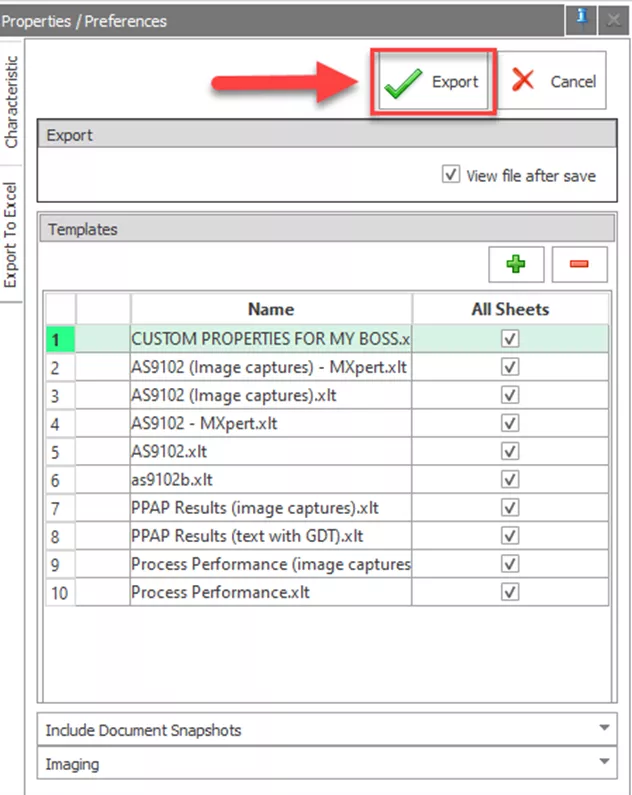 Export Template in SOLIDWORKS Inspection