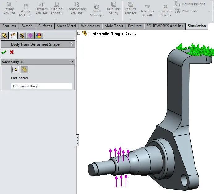 How to Export a Deformed Body in SOLIDWORKS Simulation