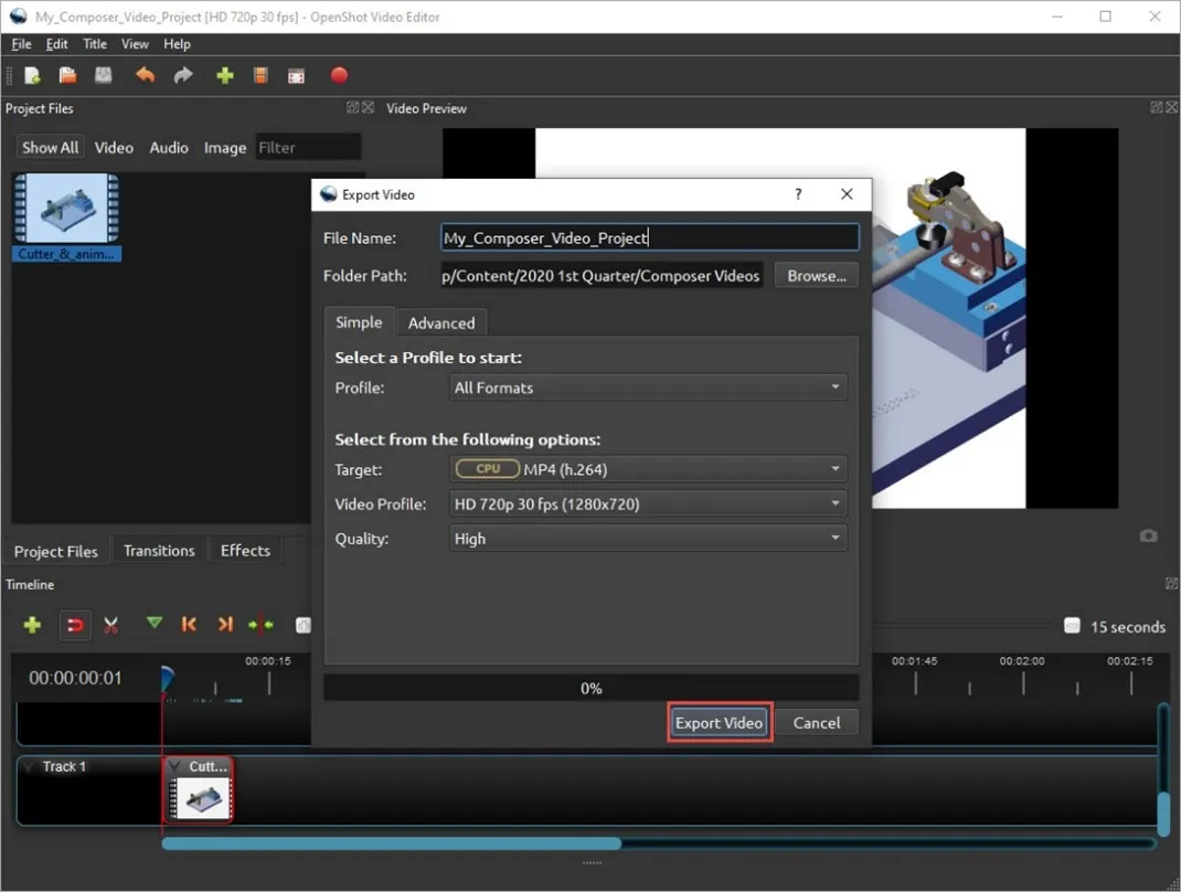 exporting video from solidworks composer